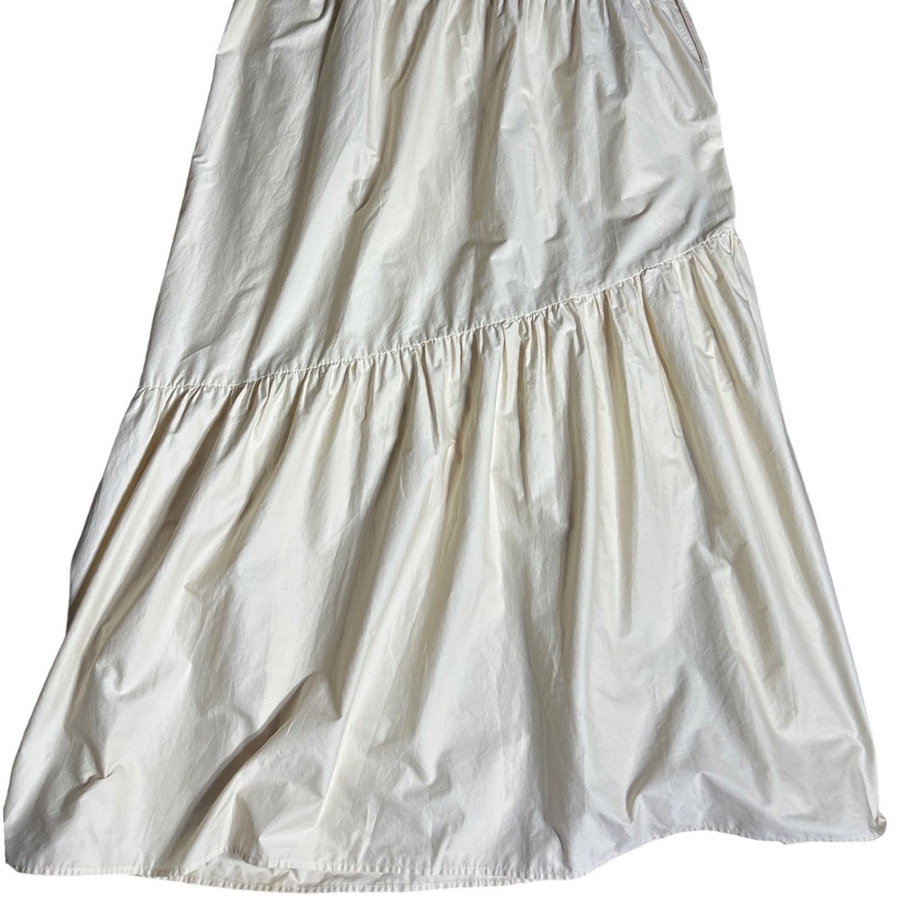 Xirena Maisie One Shoulder Tiered Maxi Dress Cream Cotton Size L Retail $294 EUC - Picture 8 of 12